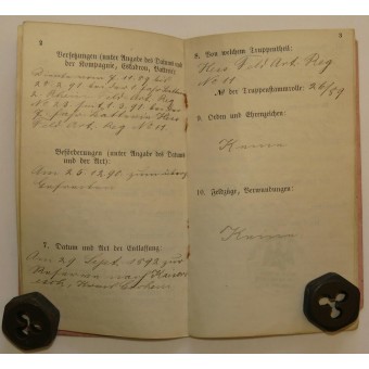 Gefreiter Simans born 1862 paybook- Militärpaß. Espenlaub militaria